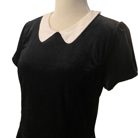 Hot Topic Academia Wednesday Classic Little Black Mini Goth Collard School Dress - Picture 5 of 8